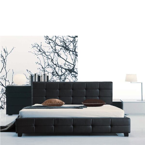 Κρεβάτι Διπλό Wdw Fidel για Στρώμα 160x200cm, PU Μαύρο