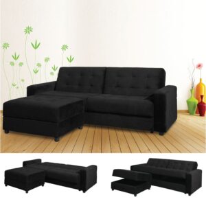 Καναπές - Κρεβάτι Wdw-Jackson Ύφασμα Μαύρο