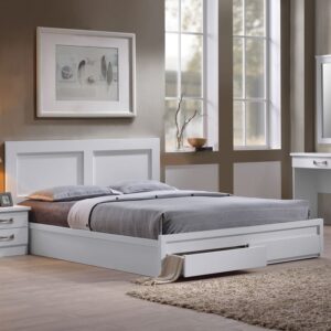 Κρεβάτι Διπλό Wdw-Life 2 Συρτάρια, Στρώμα 160x200cm, Απόχρωση Άσπρο
