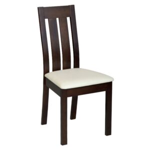 Καρέκλα Wdw-Rego Οξυά Σκούρο Καρυδί - PVC Εκρού