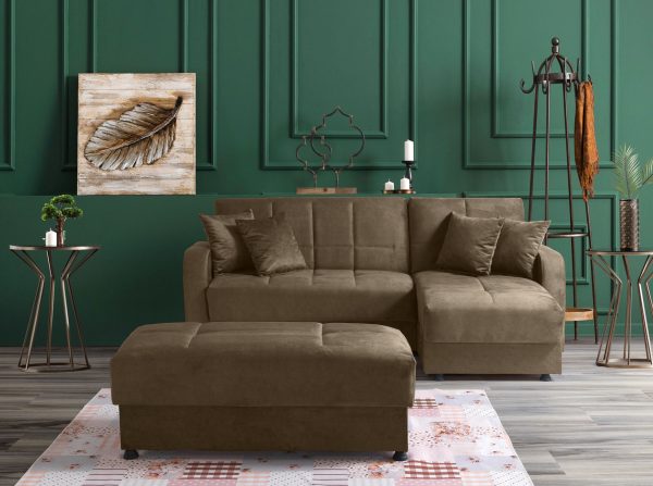 Γωνιακός καναπές κρεβάτι με αποθηκευτικό χώρο Win-Lion Γκρι