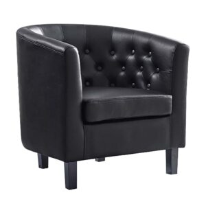 BOGA Button Πολυθρόνα Σαλονιού Καθιστικού, Pvc Μαύρο