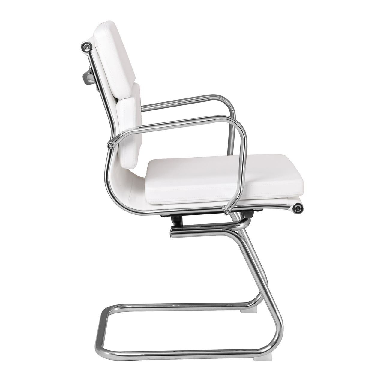 BF4800V Πολυθρόνα Γραφείου Επισκέπτη, Μέταλλο Χρώμιο, PU  Άσπρο - Image 4