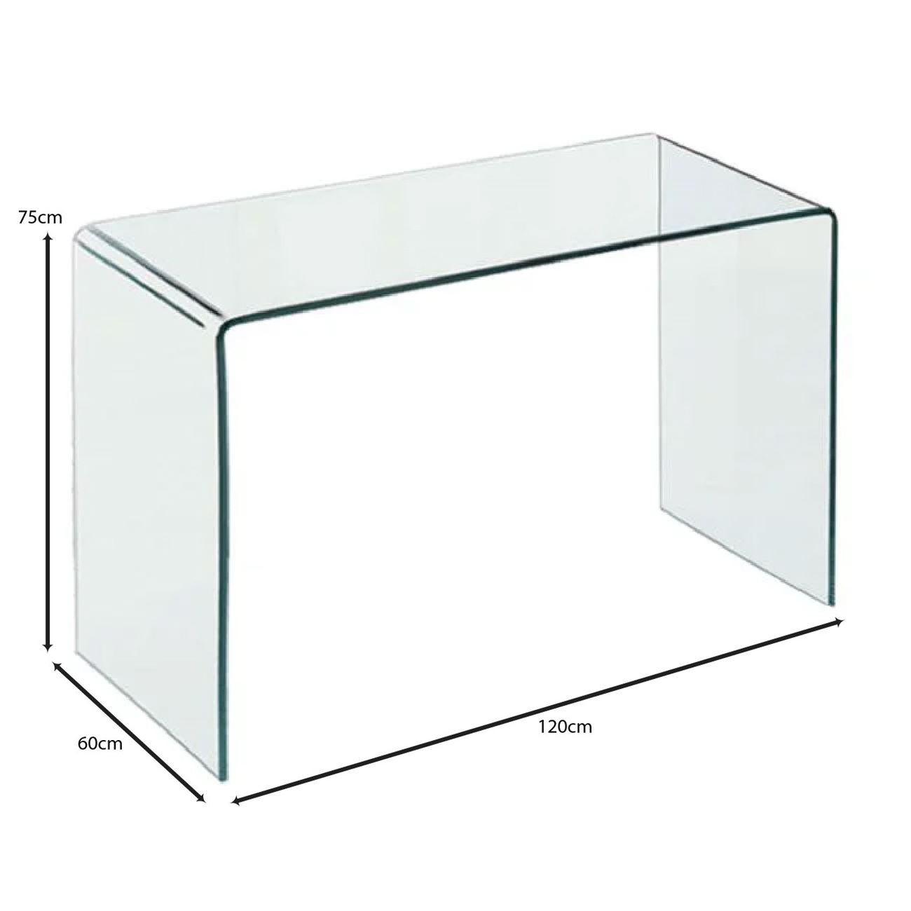 GLASSER Κονσόλα - Γραφείο Διάφανο Γυαλί 12mm - Image 3